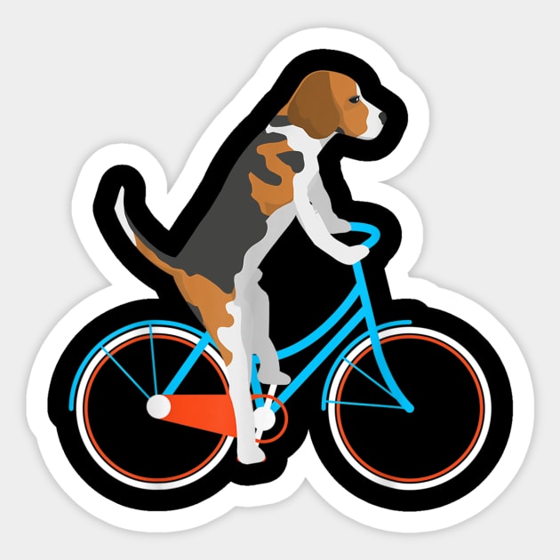 Biking Bicycling Beagle Dog on Bicycle Sticker by Xamgi